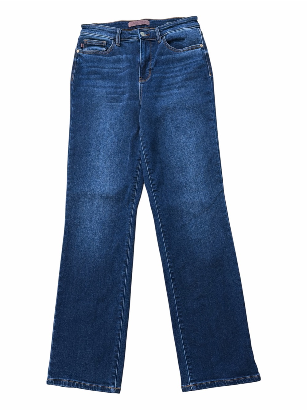 Judy Blue Straight Fit Dark Blue Straight-Leg Jeans